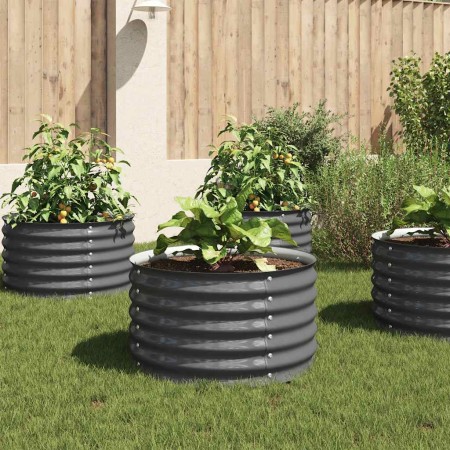 Arriate de acero galvanizado gris 80x80x44 cm en Maceteros y jardineras | Comprar online en Foro24