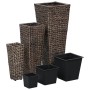 Conjunto de arriates 3 piezas jacinto de agua marrón oscuro en Maceteros y jardineras | Comprar online en Foro24