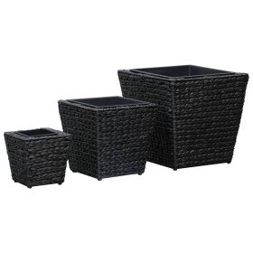Conjunto de arriates 3 piezas jacinto de agua negro Conjunto de arriates 3 piezas jacinto de agua negro
