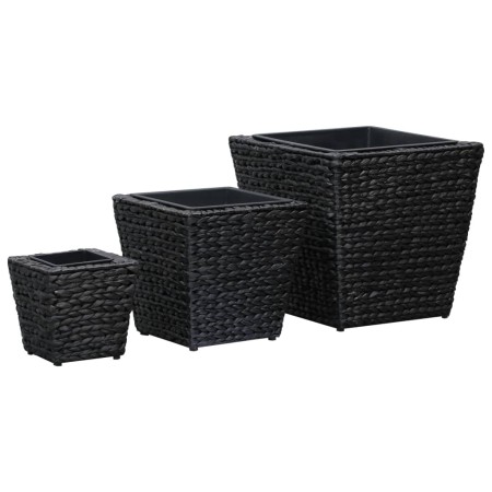 Conjunto de arriates 3 piezas jacinto de agua negro