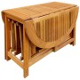 Set comedor de jardín plegable 5 piezas madera maciza de acacia