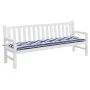 Cojín para banco jardín tela a rayas azul y blanco 200x50x7 cm de vidaXL, Cojines para sillas y sofás - Ref: Foro24-361652, P...