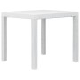 Mesa de jardín de plástico aspecto ratán blanco 79x79x72 cm en Mesas de jardín | Comprar online en Foro24