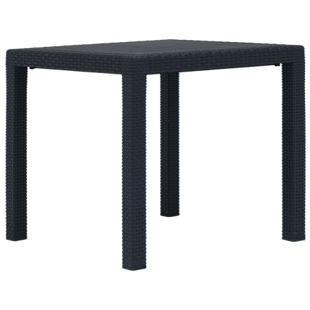 Mesa de jardín plástico aspecto ratán gris antracita 79x79x72 cm en Mesas de jardín | Comprar online en Foro24