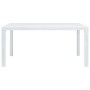 Mesa de jardín plástico aspecto de ratán blanco 150x90x72 cm en Mesas de jardín | Comprar online en Foro24