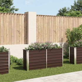 Arriate de acero galvanizado marrón 160x40x77 cm en Maceteros y jardineras | Comprar online en Foro24