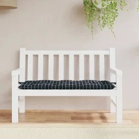 Cojín para banco de jardín tela a cuadros negro 120x50x7 cm by vidaXL, Cushions for chairs and sofas - Ref: Foro24-361596, Pr...