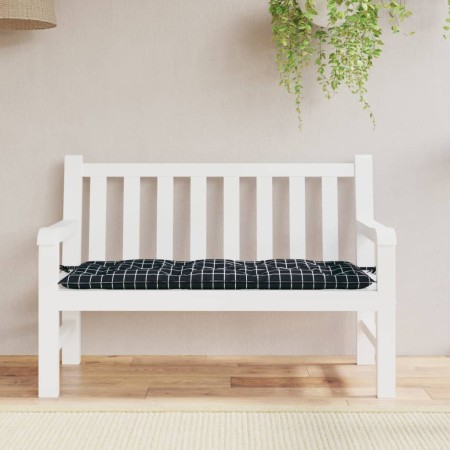 Cojín para banco de jardín tela a cuadros negro 120x50x7 cm von vidaXL, Kissen für Stühle und Sofas - Ref: Foro24-361596, Pre...