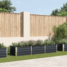 Arriate de acero galvanizado gris antracita 240x80x45 cm Arriate de acero galvanizado gris antracita 240x80x45 cm