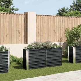 Arriate de acero galvanizado gris antracita 160x40x77 cm Arriate de acero galvanizado gris antracita 160x40x77 cm