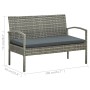 Set de muebles de jardín 4 pzas y cojines ratán sintético gris