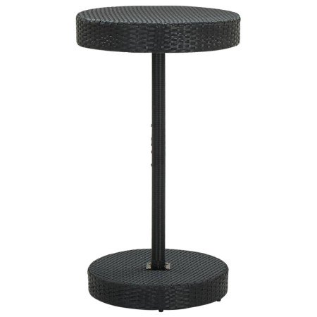 Mesa de jardín de ratán sintético negro 60,5x106 cm en Mesas de jardín | Comprar online en Foro24