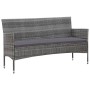 Set de muebles de jardín 4 pzas y cojines ratán sintético gris