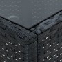 Mesa de jardín ratán sintético negro 75x40x37 cm
