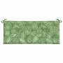 Cojín para banco de jardín tela estampado de hojas 120x50x7 cm