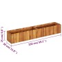 Arriate elevado de madera maciza de acacia 150x30x25 cm
