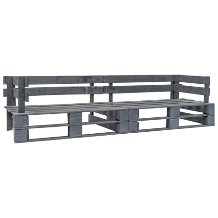 2-Sitzer-Paletten-Gartensofa aus grauem Holz von vidaXL, Gartenbänke - Ref: Foro24-276312, Preis: 147,03 €, Rabatt: %