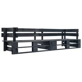 2-seater black wooden pallet garden sofa by vidaXL, garden benches - Ref: Foro24-277416, Price: 137,06 €, Discount: %