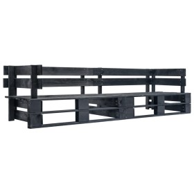 2-Sitzer-Gartensofa aus schwarzer Holzpalette von vidaXL, Gartenbänke - Ref: Foro24-277416, Preis: 160,58 €, Rabatt: %