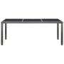 Conjunto de comedor de jardín 9 piezas ratán sintético gris