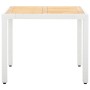 Juego de comedor de jardín 5 piezas ratán sintético blanco