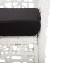 Juego de comedor de jardín 5 piezas ratán sintético blanco