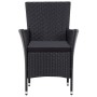 Set comedor de jardín 9 piezas y cojines ratán sintético negro