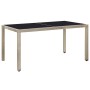 Set comedor de jardín 7 piezas y cojines ratán sintético beige