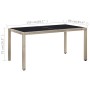 Set comedor de jardín 7 piezas y cojines ratán sintético beige