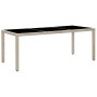 Set comedor de jardín 9 piezas y cojines ratán sintético beige