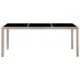 Set comedor de jardín 9 piezas y cojines ratán sintético beige