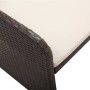 Set muebles de jardín 2 piezas y cojines ratán sintético marrón