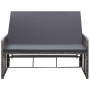 Set de muebles de jardín 2 pzas y cojines ratán sintético gris