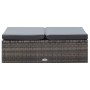 Set de muebles de jardín 2 pzas y cojines ratán sintético gris