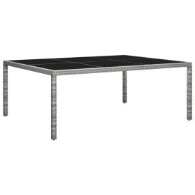 Mesa de comedor de jardín ratán sintético gris 200x150x74 cm