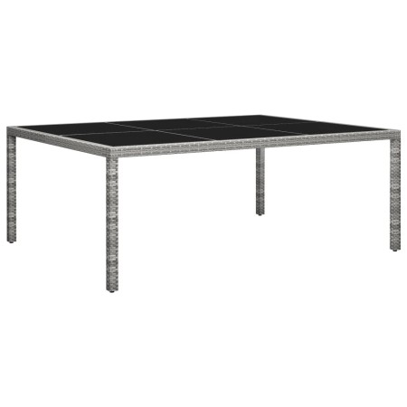 Mesa de comedor de jardín ratán sintético gris 200x150x74 cm