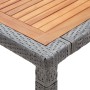 Mesa de jardín ratán PE y madera de acacia gris 200x150x74 cm