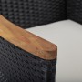 Set comedor jardín 5 pzas ratán sintético y madera acacia negro