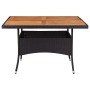 Mesa de comedor de jardín ratán sintético madera acacia negra