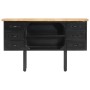 Sideboard in solid rough mango wood and steel 110x30x65 cm by vidaXL, Sideboards - Ref: Foro24-321571, Price: 137,04 €, Disco...