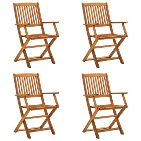 Sillas de jardín plegables 4 unidades madera maciza de acacia