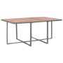 Set de comedor de jardín 11 pzas ratán sintético y madera gris