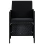 Set comedor de jardín 9 piezas y cojines ratán sintético negro