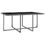 Set de comedor de jardín 11 pzas y cojines ratán sintético gris