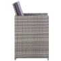 Set de comedor de jardín 11 pzas y cojines ratán sintético gris