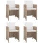 Set de comedor de jardín 5 pzas y cojines ratán sintético beige en Conjuntos de jardín | Comprar online en Foro24