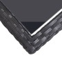 Mesa de jardín de vidrio y ratán sintético negro 110x53x72 cm