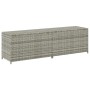 Caja de almacenaje de jardín ratán sintético gris 200x50x60 cm