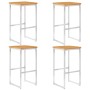 Taburetes de bar 4 uds madera maciza acacia y acero inoxidable