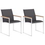 Sillas de jardín 2 unidades textilene y acero inoxidable gris en Sillas de jardín | Comprar online en Foro24